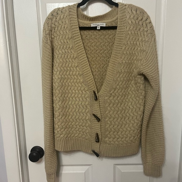 Pamela Love Beige Tan Soft Cable Knit Cardigan Rent the Runway XS - Picture 5 of 10